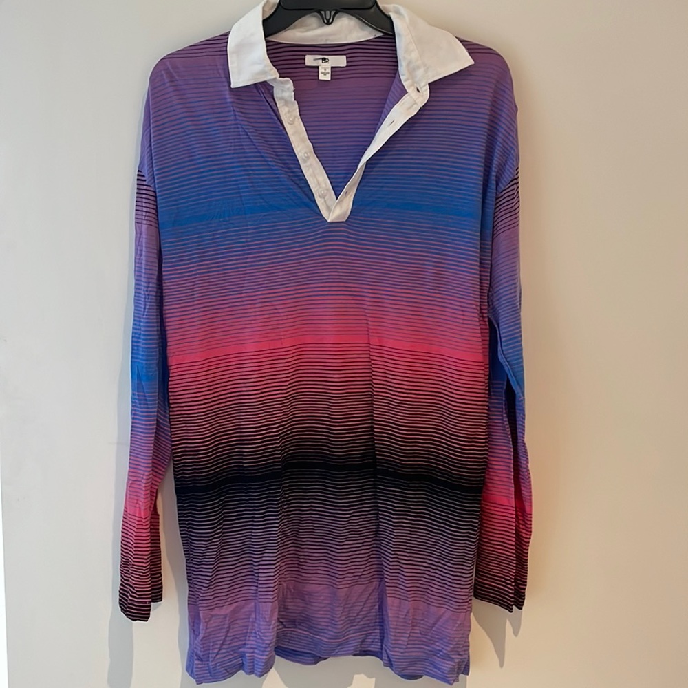 Bp. Be Proud By Bp. Pride Stripe Gender Inclusive Oversize Rugby Shirt - Picture 2 of 13